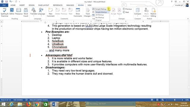 Review Tab of MS Word 2013 In Hind part 9