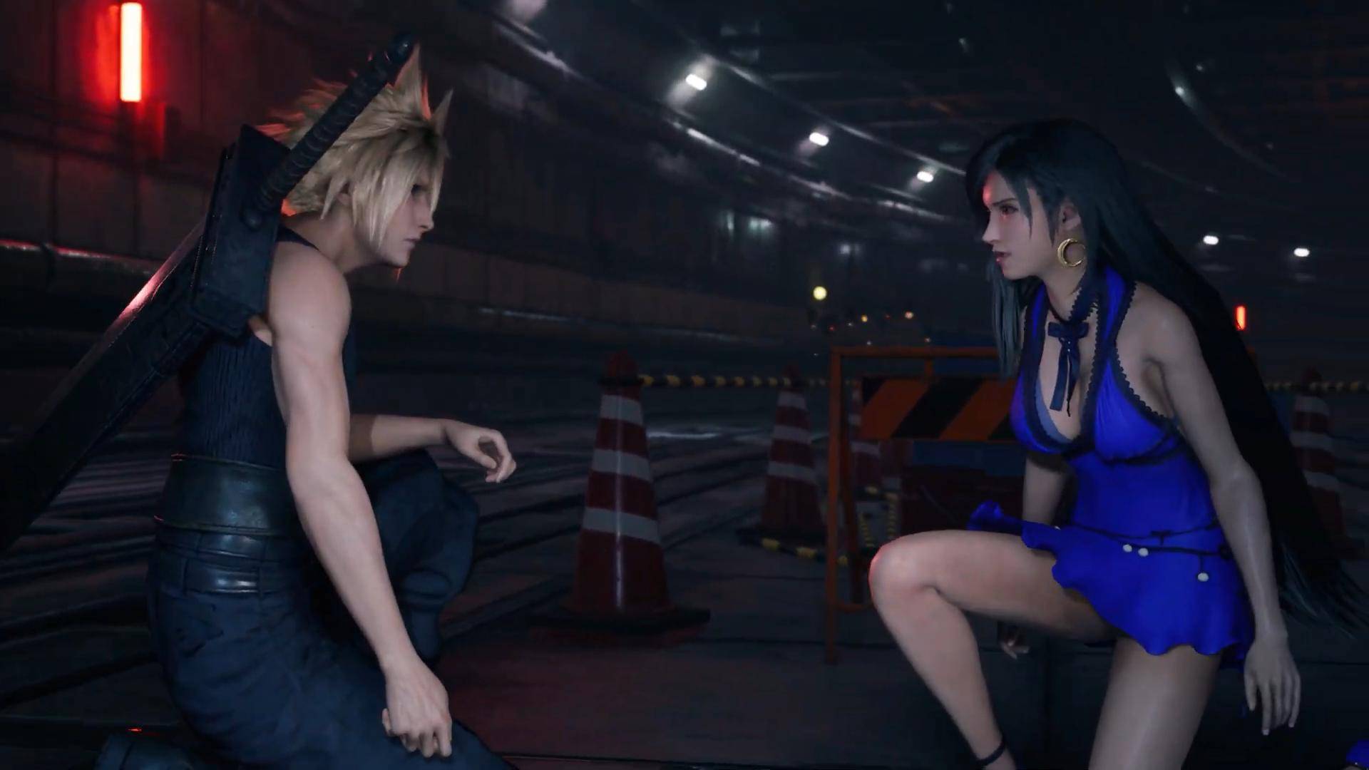 Tifa в красивом коротком платье в игре Final Fantasy VII Remake