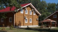 Обзор большого срубового коттеджа на турбазе Тихая гавань на 18 чел. Тольятти