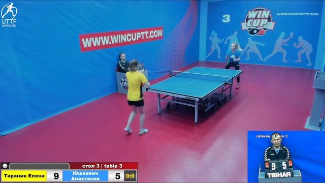 Тараник Елена  3-0 Юшкевич Анастасия  Восток 5  WINCUP  01.11.21 ПрямаяТрансляция Зал3