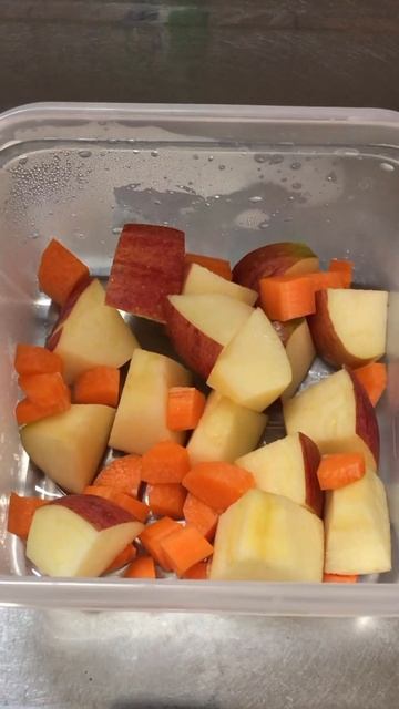 I eat raw apple and carrot