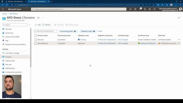 Custom Domains in Azure Front Door