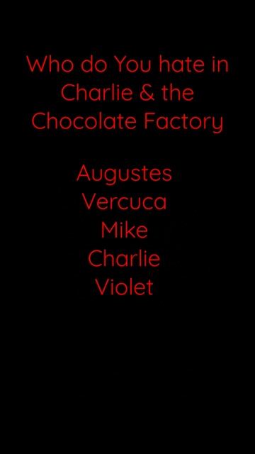 Who do you hate the most in Charlie and the chocolate Factory