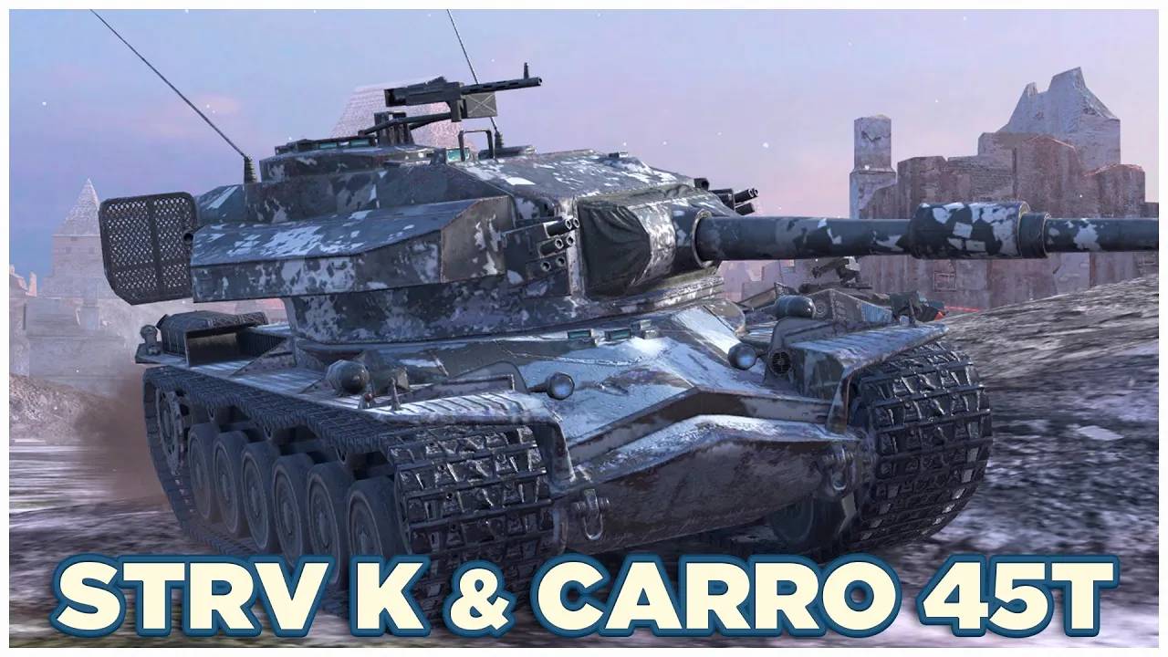 Strv K & Carro 45t Tanks blitz Gameplay