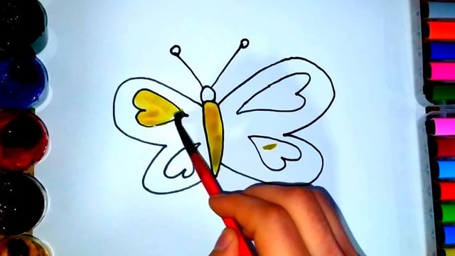 Drawing butterfly for children | kapalak rasmini chizish | Нарисоват для детей