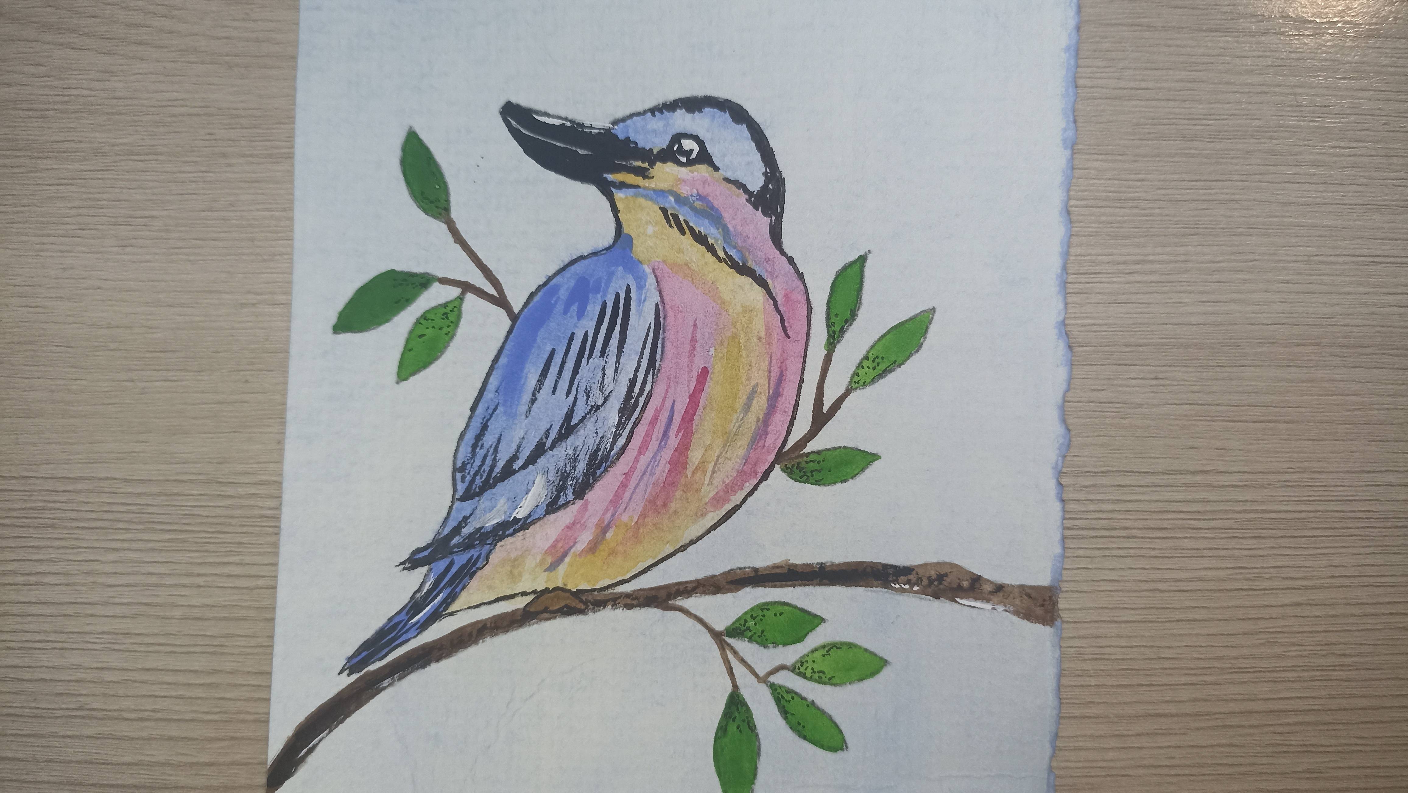 Рисунок акварелью / Птичка