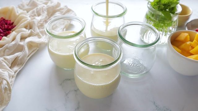 Saffron Baked Eggless Yogurt Pots | 4 ingredient Recipe | Simple Delicious Dessert