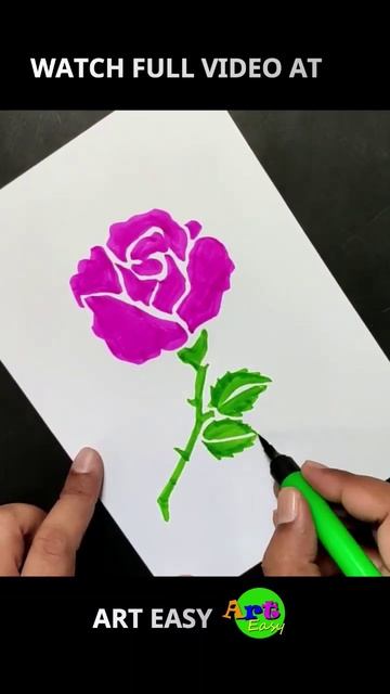 How to draw pink rose easy || Easy rose drawing #shorts #shortvideo #easydrawing