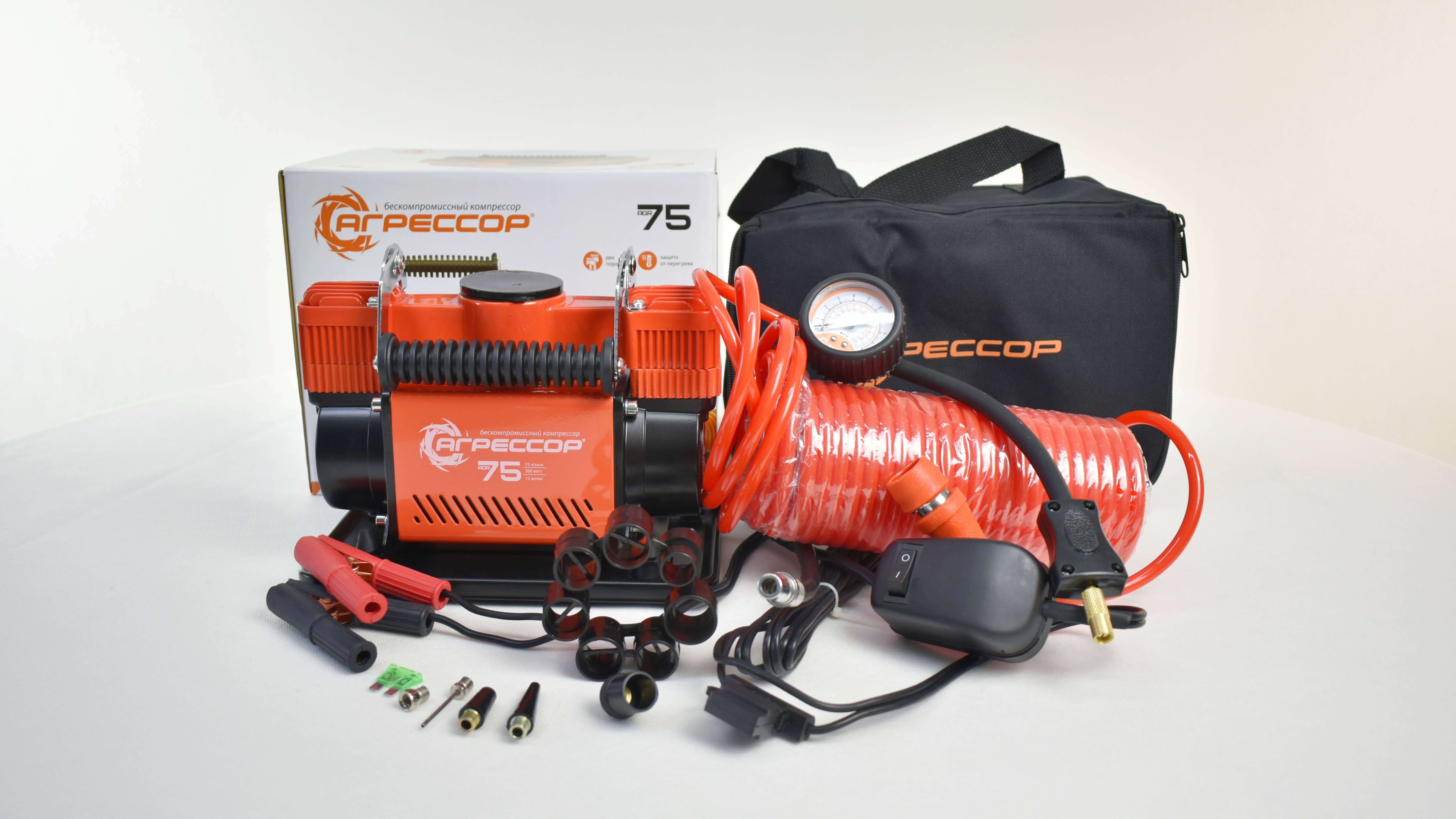 Компрессор Агрессор AGR-75 автомобильный 75 л/мин. Агрессор