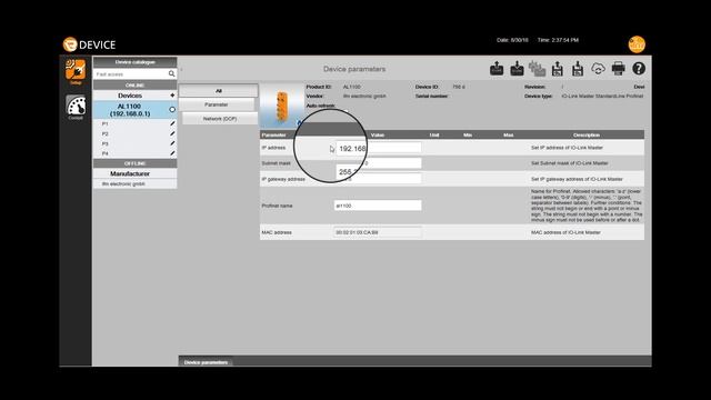 How to: Parametrizzazione del Master IO-Link AL1100