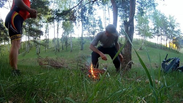 покатушка вечером с костром