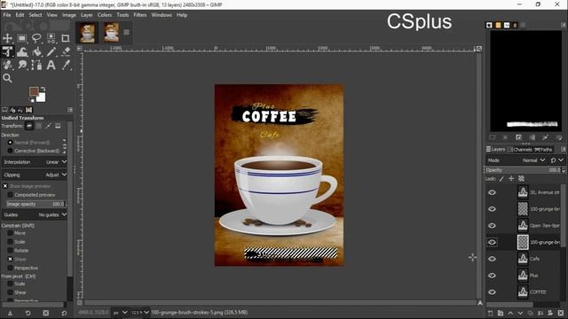 Gimp tutorial: Coffee Cafe poster design | Food flyer design
