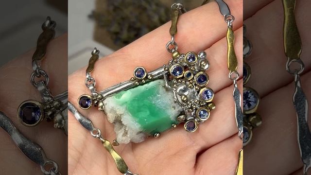 🔥Эксклюзив🔥
Оригинальное колье с друзой натурального хризопраза