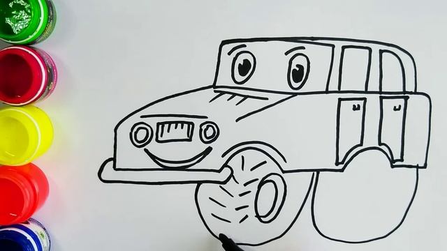 子供用車の描画 / Drawing and coloring machine /  сурет салу машина Сурет салып уйрену