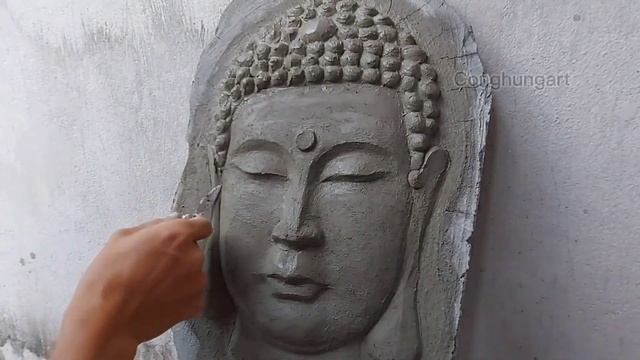 He made and instructed to make a wonderfully beautiful Buddha face relief