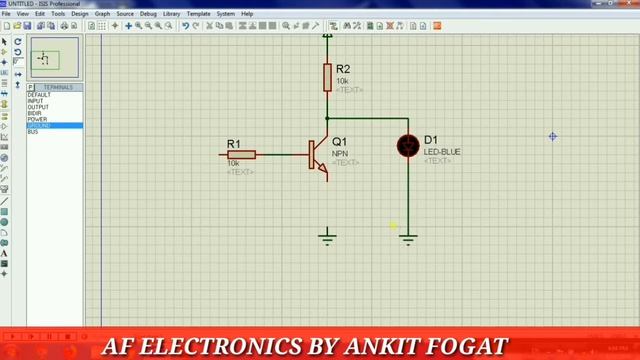 Transistor work as a switch full tutorial on Proteus by AF electronics ankit fogat
