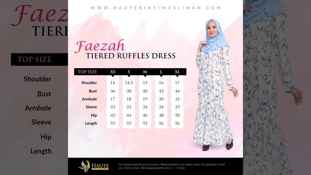 Faezah Tiered Ruffles Elegant Dress by Haute Binti Muslimah