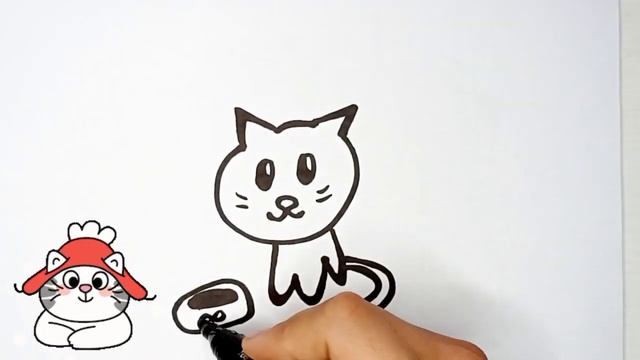 Сурет салу мысық _ How to draw a cat _ рисование кот для детей _ bolalarga mushuk rasmini chizish