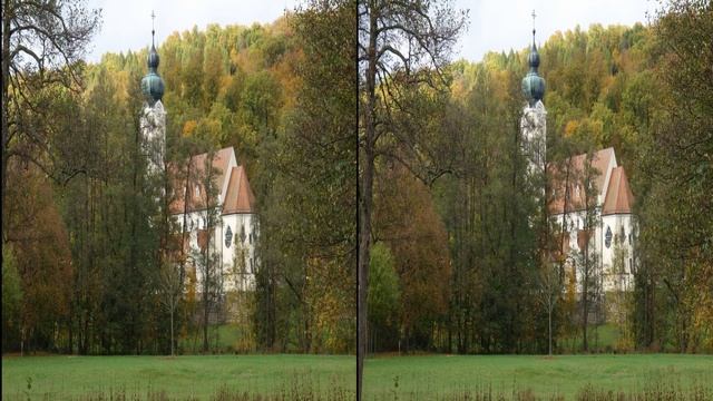 Autumn leaves - stereoscopic Slideshow 3D 4K  hsbs for Beamer and TV.