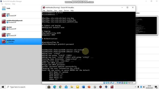 Cara merubah Port, Membuat User, dan memblock salah satu User.