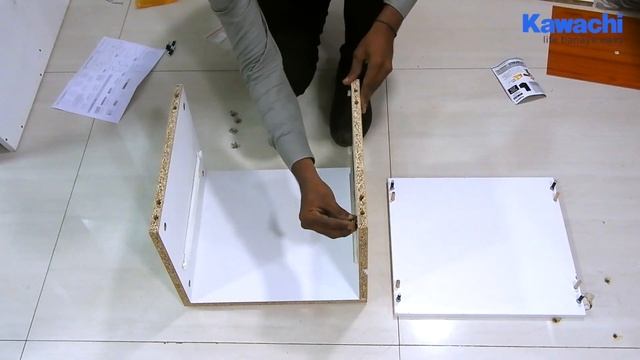 How to Assemble Sofa Side Bedside Table with Open Cabinet, 2 Shelf With 1 Drawer-KW63