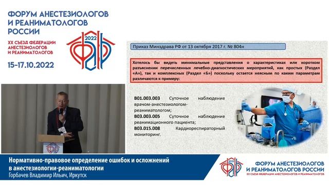 Нормативно-правовое определение ошибок и осложнений в АиР Горбачев В.И. 2022