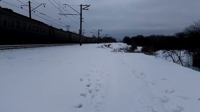 Прибитие електропоезда Харьков-Лозовая на о.п. Карачёвка
