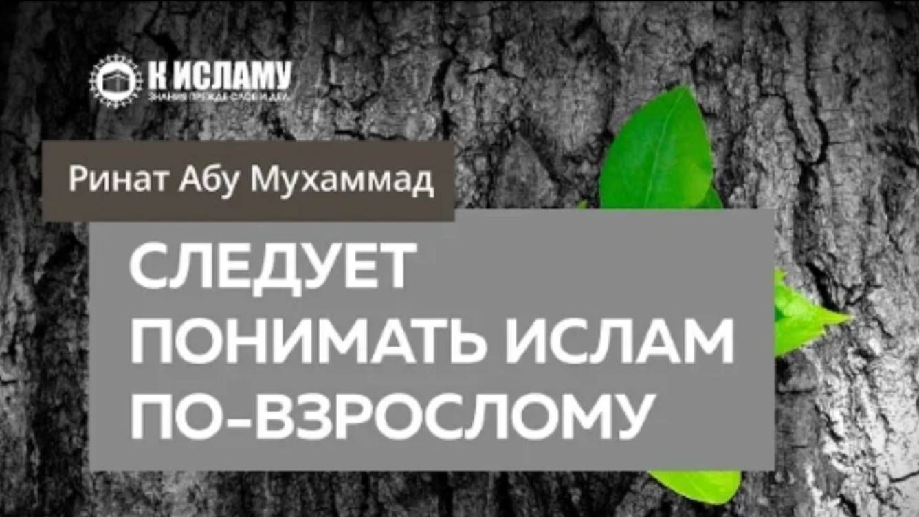 Следует понимать Ислам по-взрослому — Ринат Абу Мухаммад