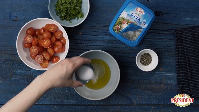 Président - Feta & Corn Salad in 15 Seconds