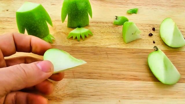 How It's Made Apple Penguins | Fruit Carving Garnish | Apple Art | Party Garnishing