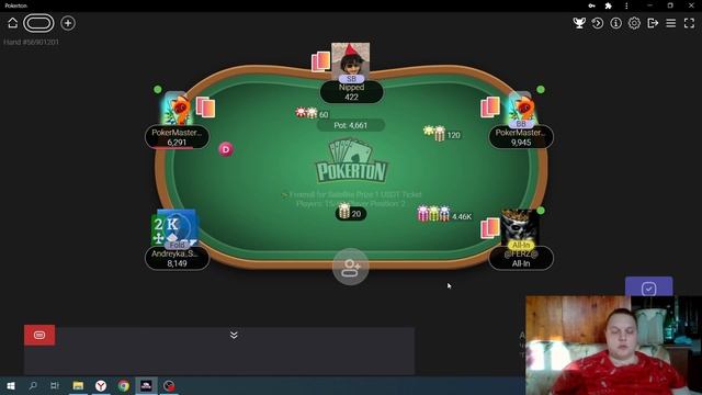 Poker tournament. I win 0.2 $ ticket