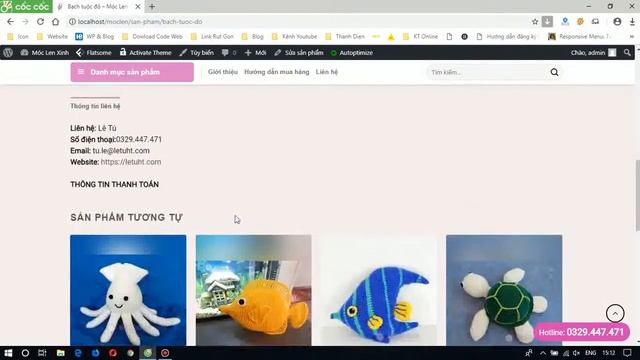 Code wordpress website bán hàng móc khóa len xinh