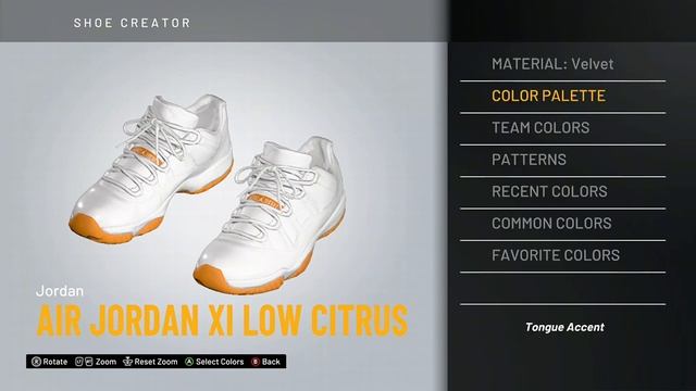 NBA 2K20 Shoe Creator - Air Jordan 11 Low "Citrus"