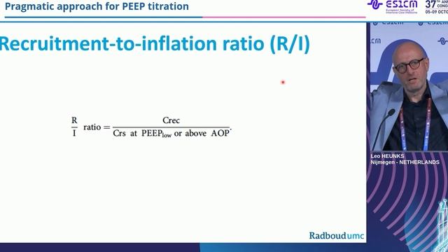 Pragmatic approach for PEEP titration Leo Heunks ESICM 2024