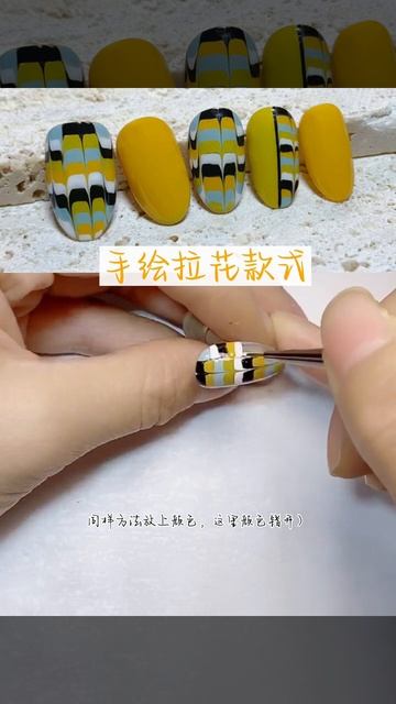 Hand painted garland nails with design tutorial