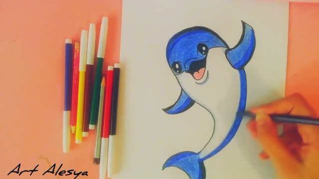 Рисую веселого дельфина!🥰