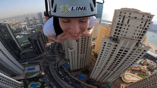 Самый длинный в мире городской зиплайн! Полет над Dubai Marina.