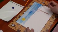 Рисование летнего пейзажа акварельными красками – занятие № 7 для детей 4-5 лет.