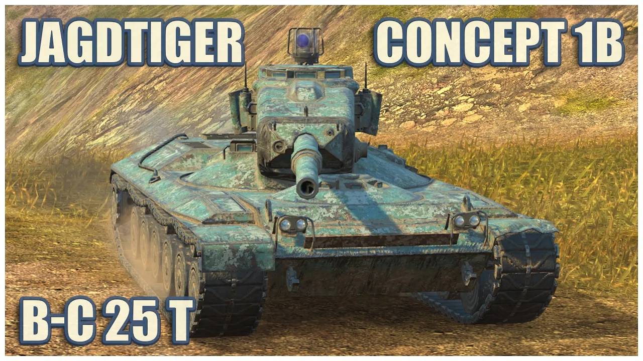 Jagdtiger, Concept 1B & BatChat 25t  Tanks blitz Gameplay