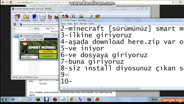 Minecraft Smart Moving Mod Nasıl Yüklenir ?