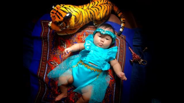 DIY BABY PHOTOSHOOT || 3rd month Princess Jasmine Theme