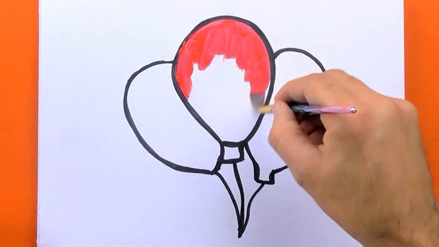 How to draw a balloon for kids/Балдар үчүн шарды кантип тартуу керек/Como desenhar um balão