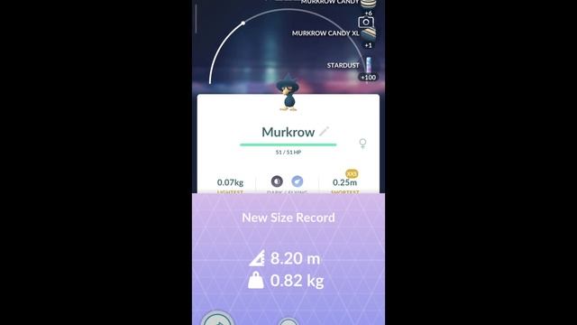 Pokémon GO-XXS Murkrow(Weight-0.07kg, Height-0.25m)