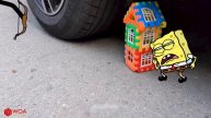 Детская анимация машина 🚓 давит молоток, мочалку и др.