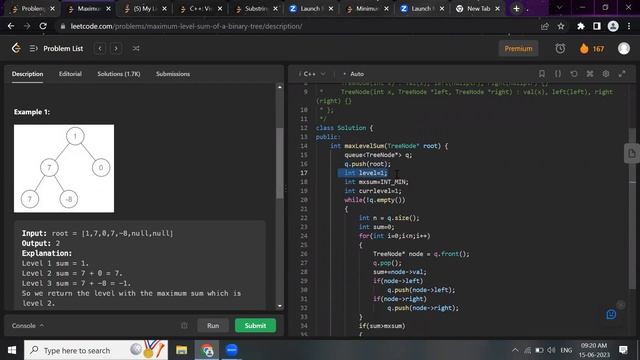 Maximum Level Sum of a Binary Tree | Leetcode 1161 | How to solve Binary Tree Interview Questions