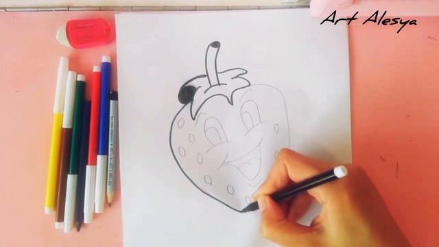 Рисую милую клубнику!🥰