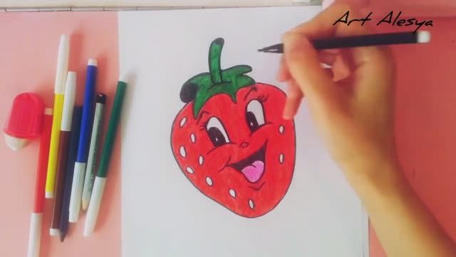 Рисую милую клубнику!🥰