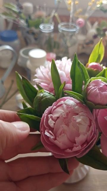 #пионы#подарки #флористика #холодныйфарфор #цветыназаказ #ручная робота#декордлядома