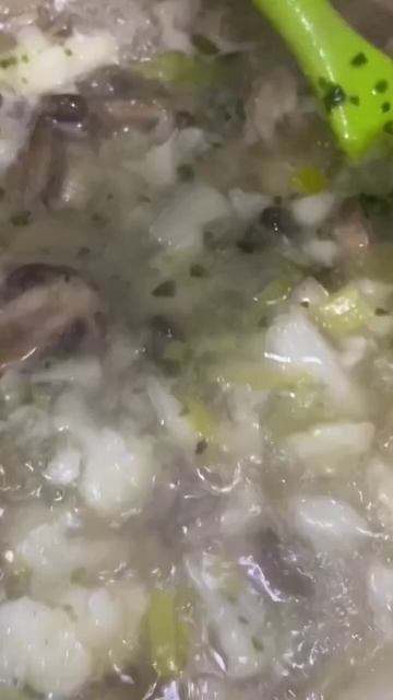 Vitamins booster soup! Cauliflower mushroom and cilantro #foodie