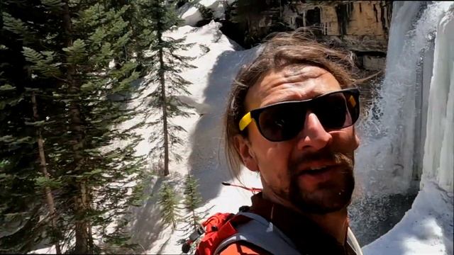 Hiking to the ice waterfall secret hike above Lime Creek, Colorado hidden gem bushwhack BEST HD